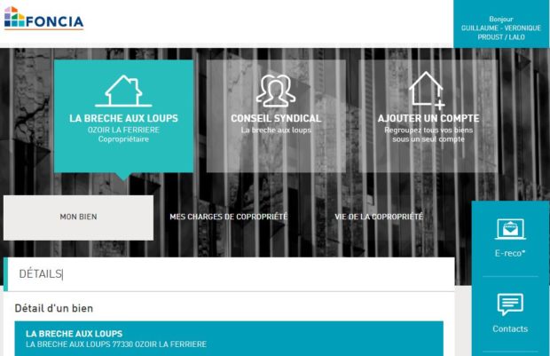 MyFONCIA.com - souscription au service e-Reco