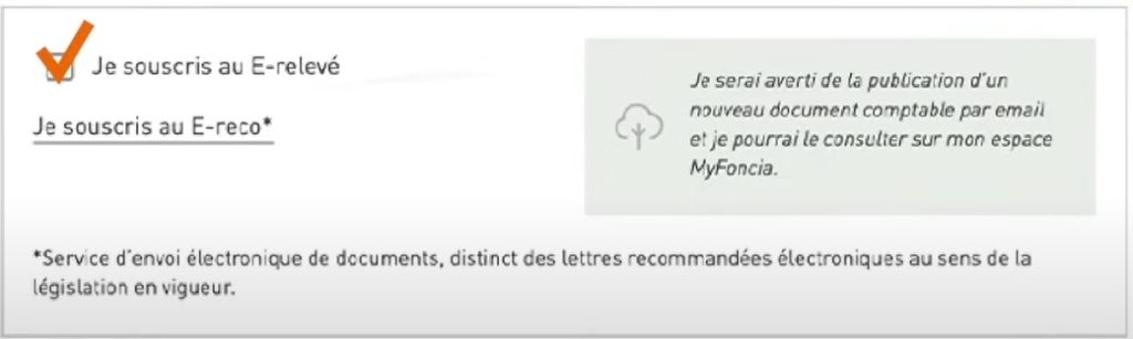 MyFONCIA.com - encart Préférences pour souscrire aux offres numériques
