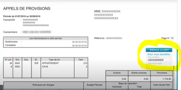 MyFONCIA.com - Trouver ses identifiants de connexion sur ses appels de charge trimestriels